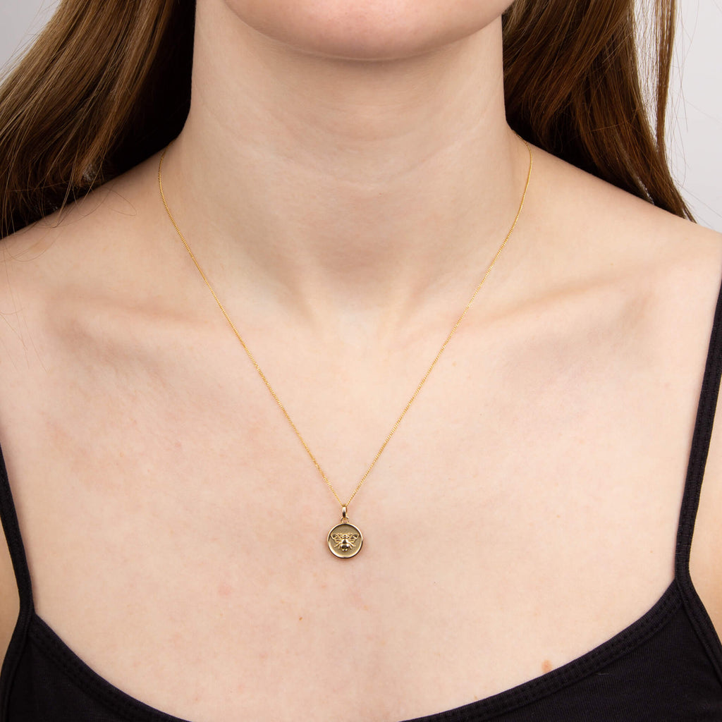 Elements Gold Bee Medallion Pendant