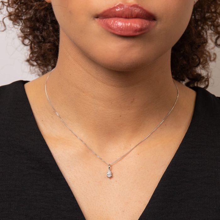 Elements Gold Pear Cut Solitaire Pendant