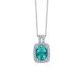 Elements Gold Blue Fluorite and White Topaz Pendant