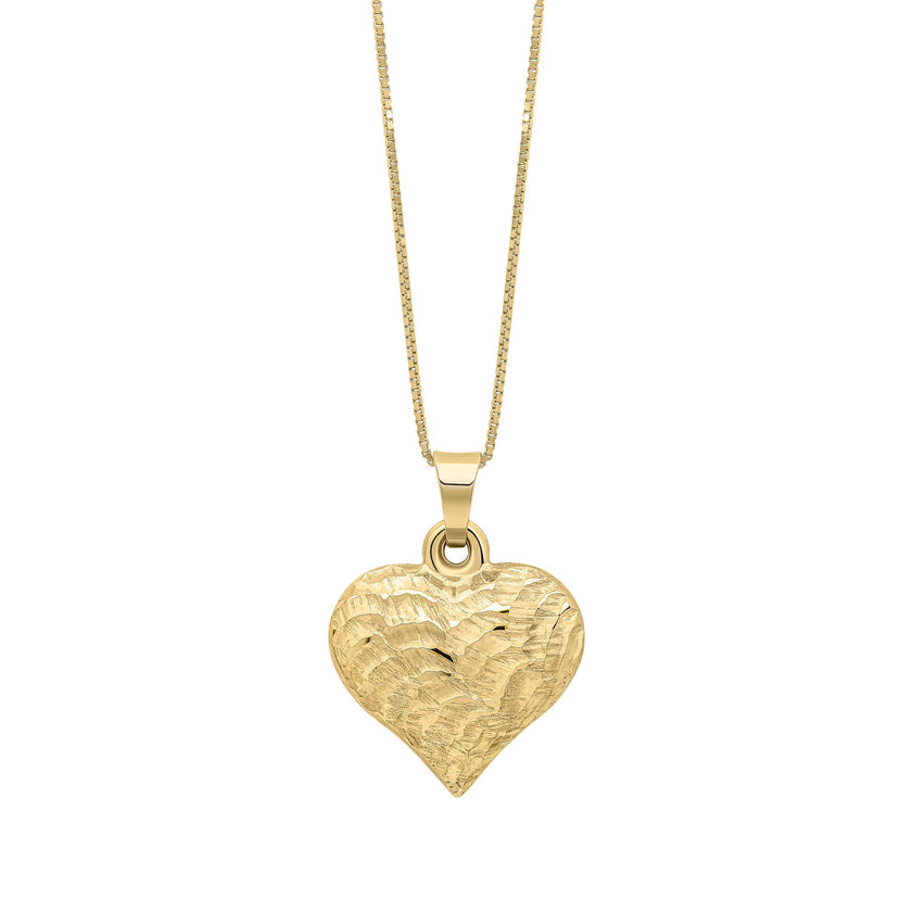 Elements Gold Heart Ripple Texture Pendant