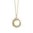 Elements Gold Diamond and Stippled Edge Swirl Pendant