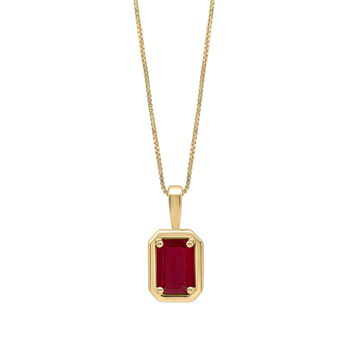 Elements Gold Großer Anhänger mit Edelstein und Kette