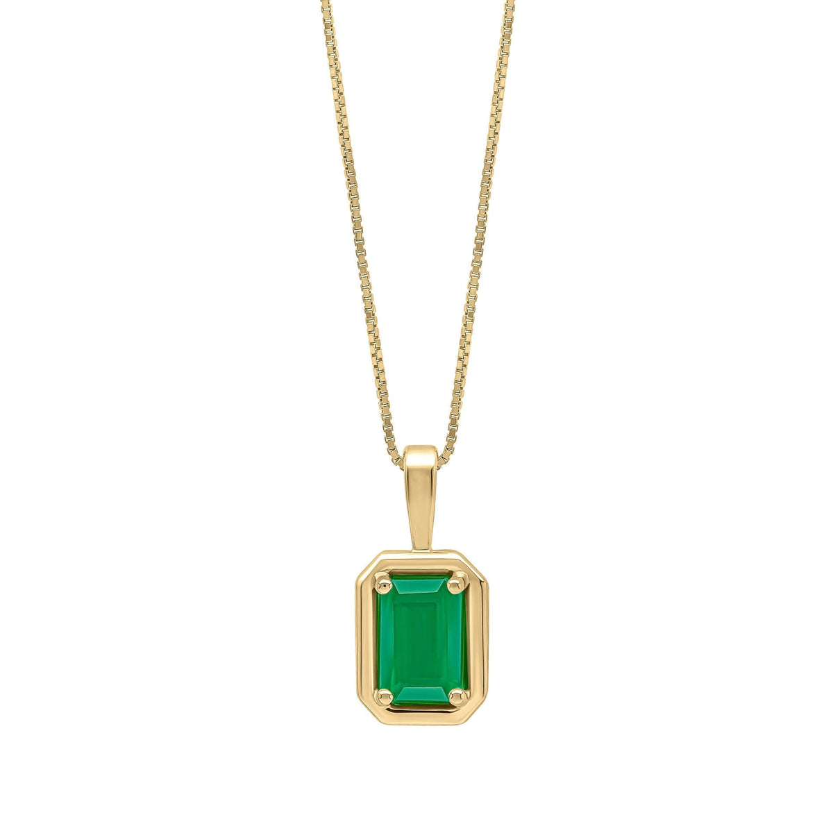 Elements Gold Großer Anhänger mit Edelstein und Kette