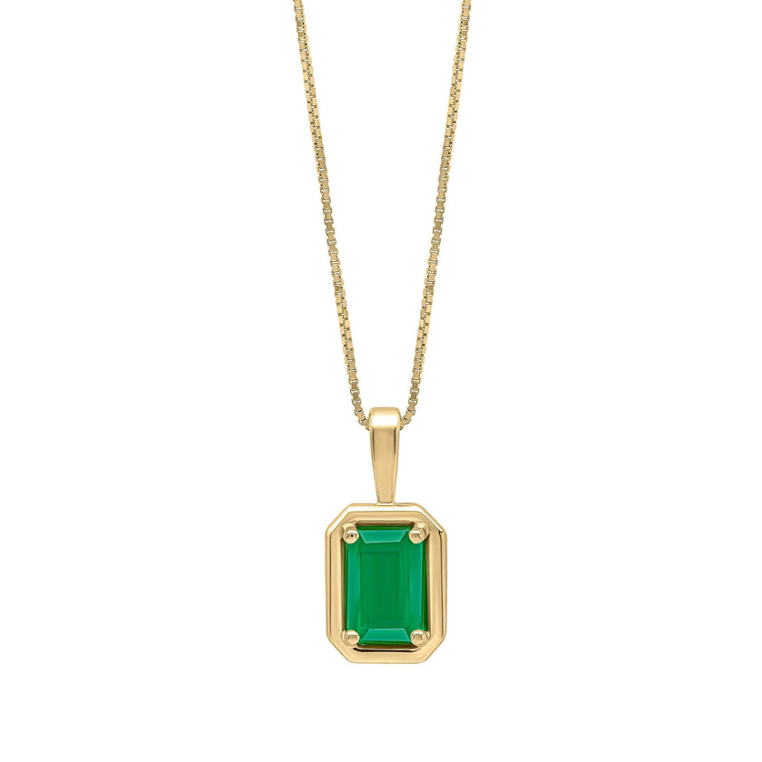 Elements Gold Großer Anhänger mit Edelstein und Kette