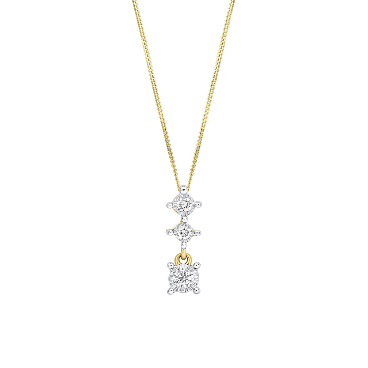 Elements Gold Diamant-Trilogie-Tropfenanhänger
