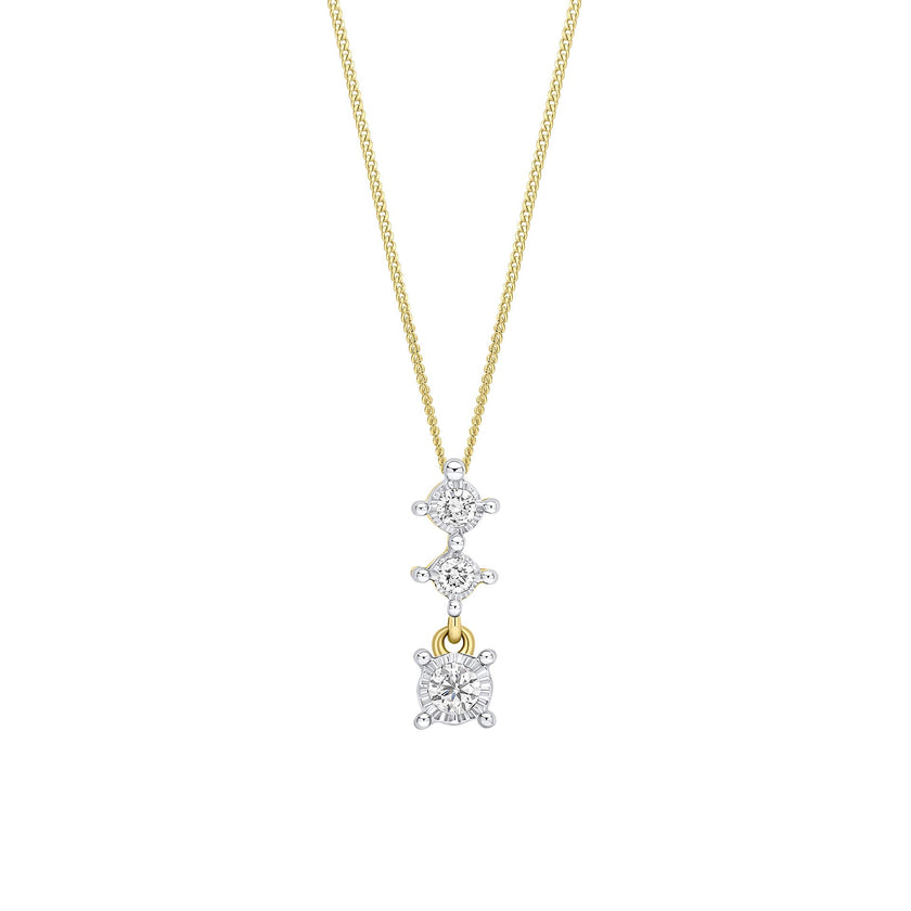 Elements Gold Diamant-Trilogie-Tropfenanhänger