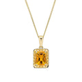 Elements Gold Detailed Octagon Citrine Pendant