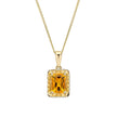 Elements Gold Detaillierter Achteck-Citrin-Anhänger