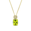 Elements Gold Cushion Cut and Cluster Peridot Pendant