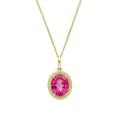 Elements Gold Oval Cut Pink Topaz Pendant