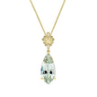 Elements Gold Fancy Cut Green Quartz Drop Pendant with Swirl Detail Bale