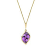 Elements Gold Flame Cut Amethyst Pendant