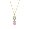 Elements Gold Toi et Moi Quartz and Amethyst Pendant