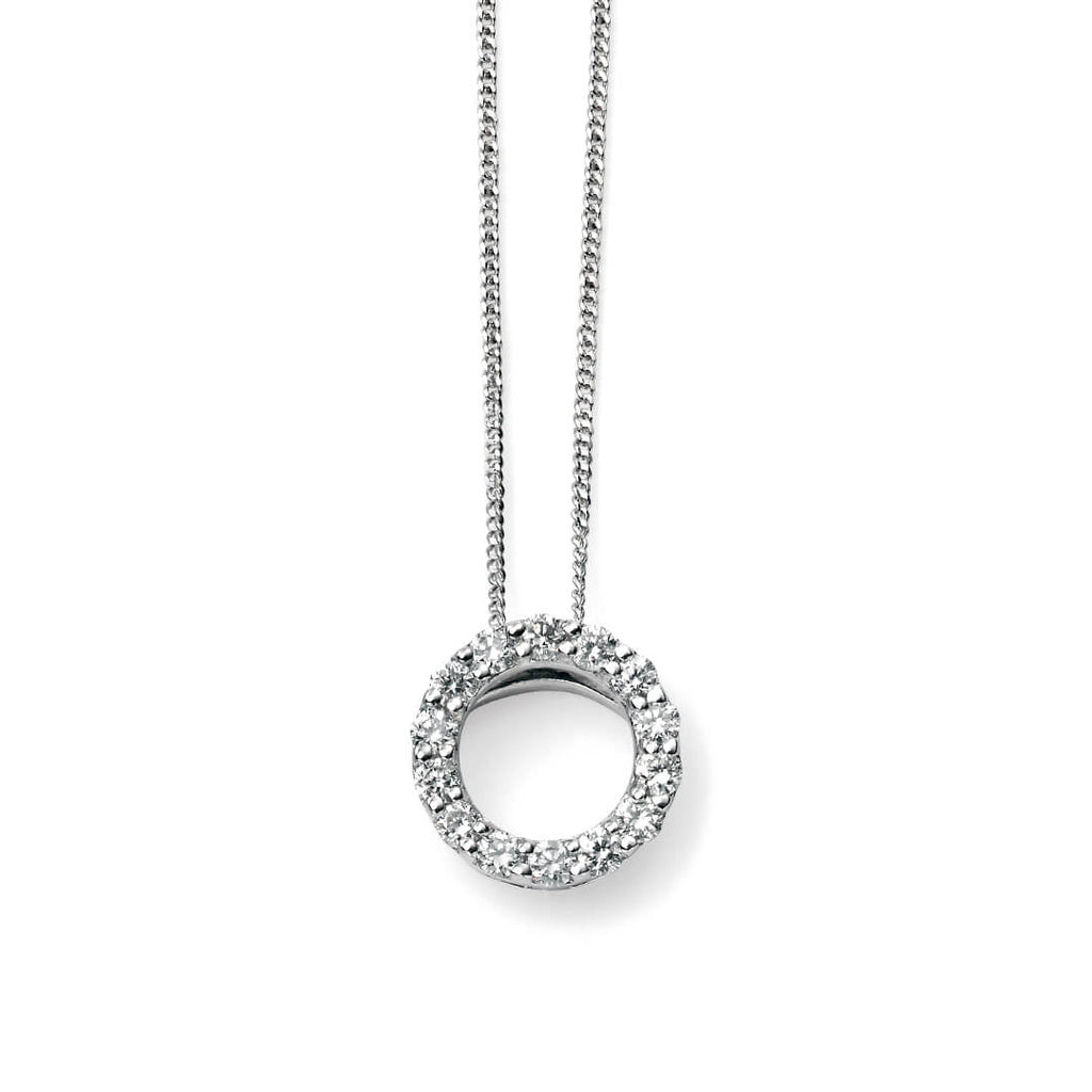 Elements Gold Open Circle Pendant with Diamonds