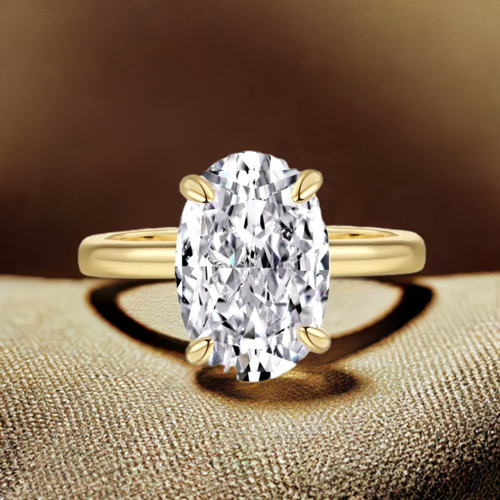 Eva oval cut ring gold