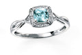 Elements Gold Semi-Precious Shoulder Twist Ring with Diamond Surround
