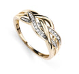Elements Gold geflochtener Ring mit Pavé-Diamanten