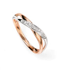 Elements Gold Twist Ring with Pave Diamonds