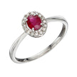 Elements Gold Precious Stone Ring with Diamond Cluster Surround