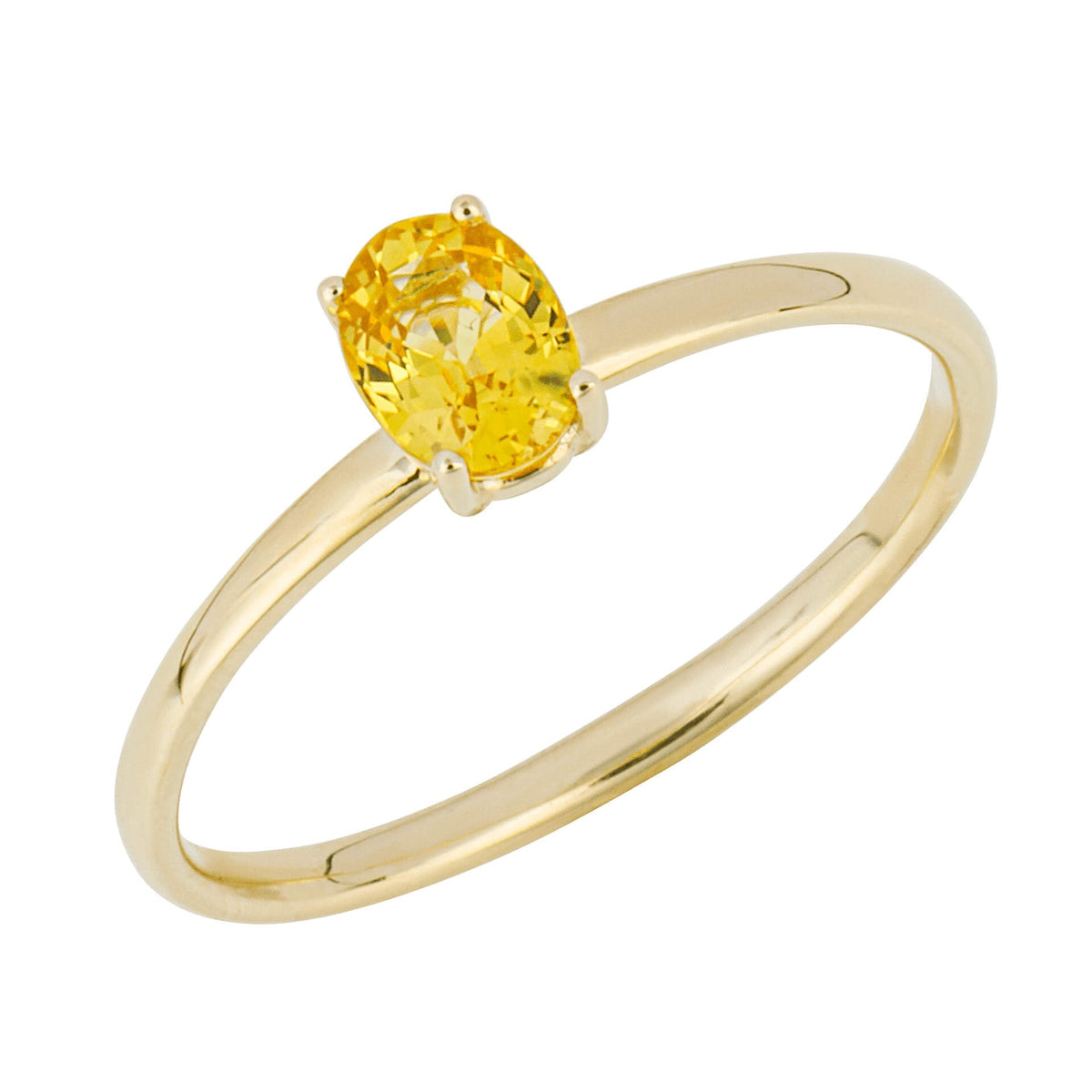 Elements Gold Ring mit oval geschliffenem gelbem Saphir