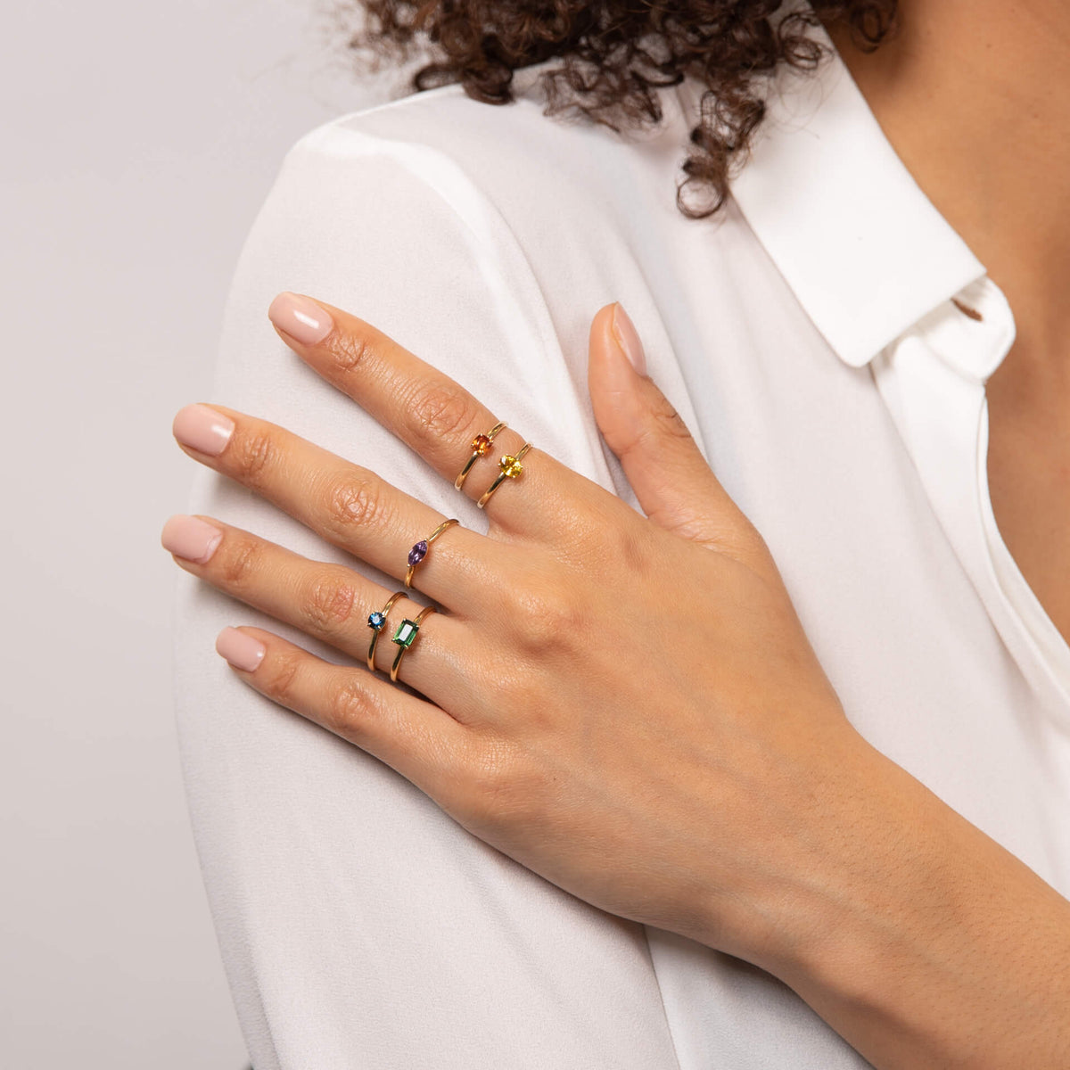 Elements Gold Cushion Cut Orange Sapphire Ring