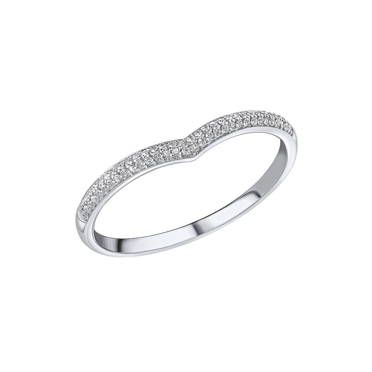 Elements Gold Micro Diamond Set V Shaped Ring