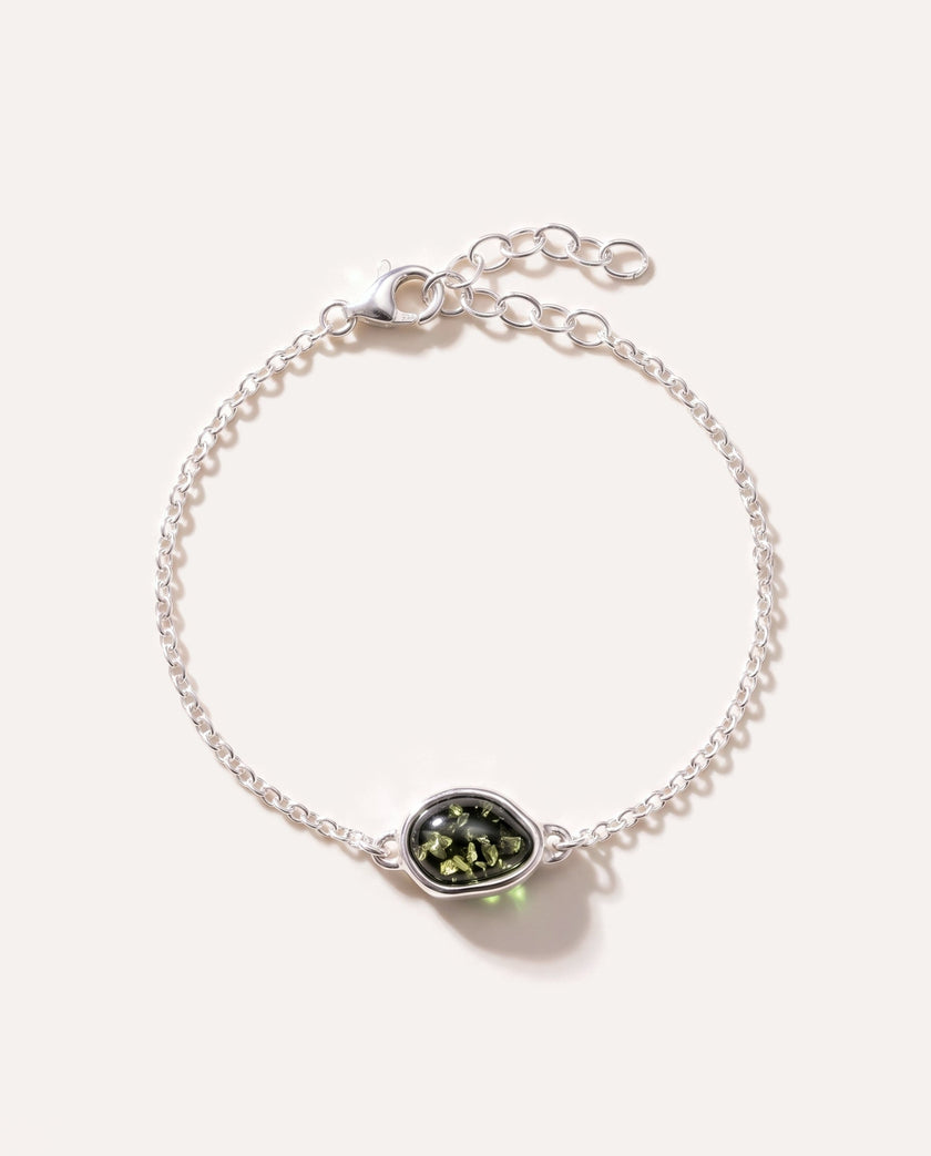 Bracciale a catena ELEMENT in ambra verde