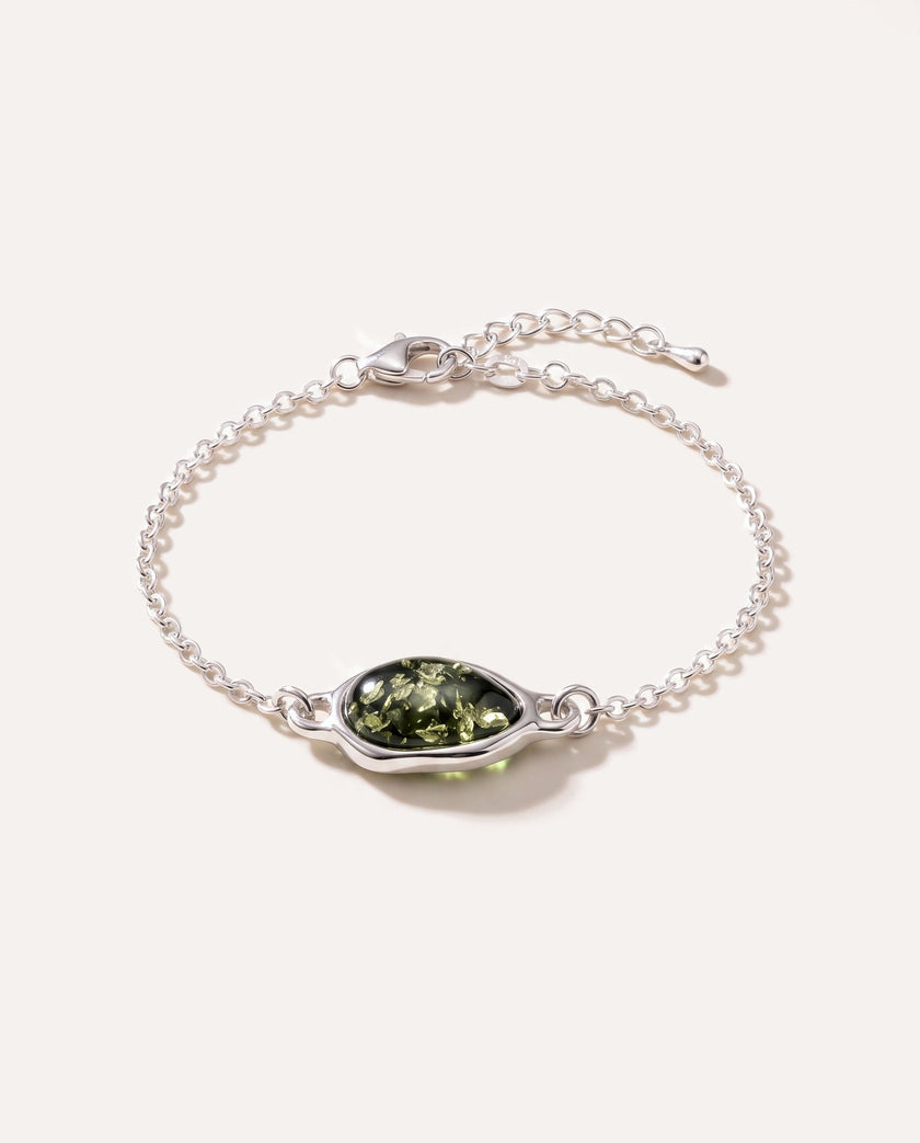 Bracciale a catena ELEMENT in ambra verde