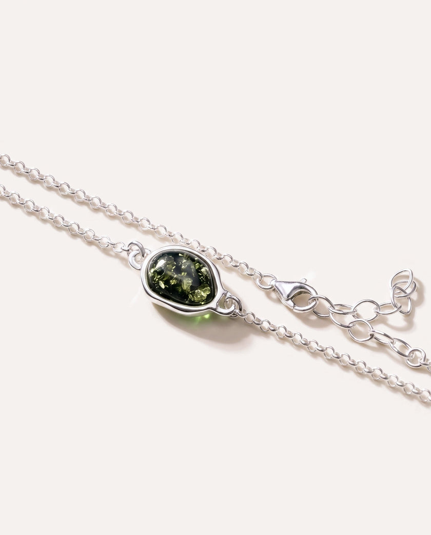 Bracciale a catena ELEMENT in ambra verde