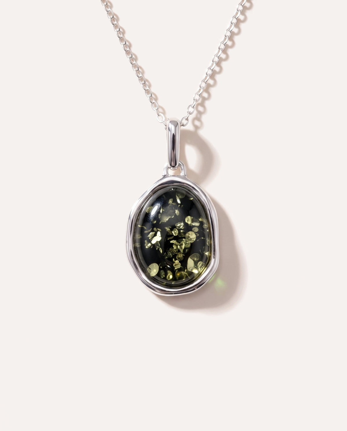 Collana con pendente ELEMENT in ambra verde