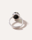 Anello regolabile solitario ELEMENT in ambra verde