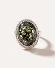 Green Amber Quintessence Statement Ring