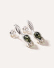 Green Amber Tulip Stud Earrings