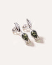 Green Amber Tulip Stud Earrings