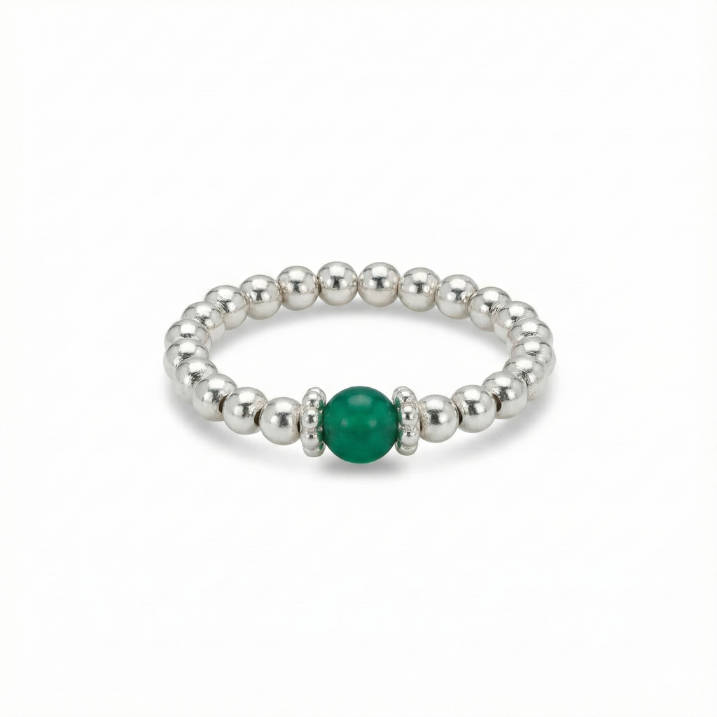 Green Agate Gemstone Ring