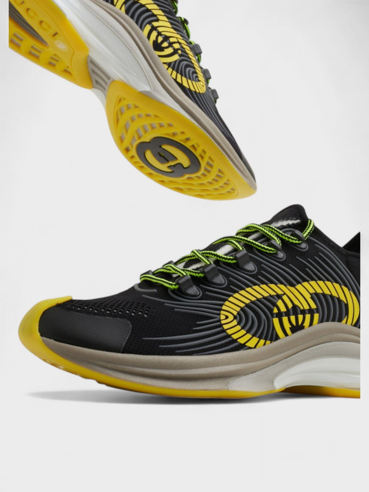 Gucci Run Sneakers Black Yellow