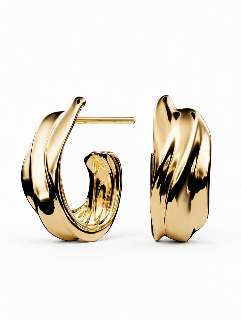 Orecchini a cerchio Milos Wave | Oro Vermeil