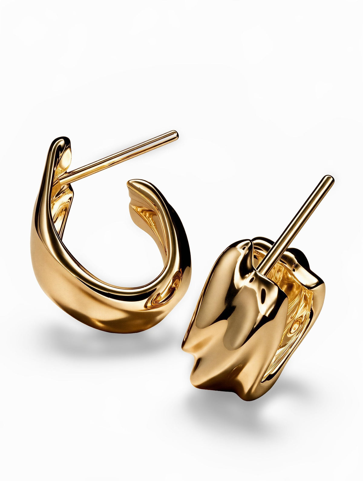 Orecchini a cerchio Milos Wave | Oro Vermeil