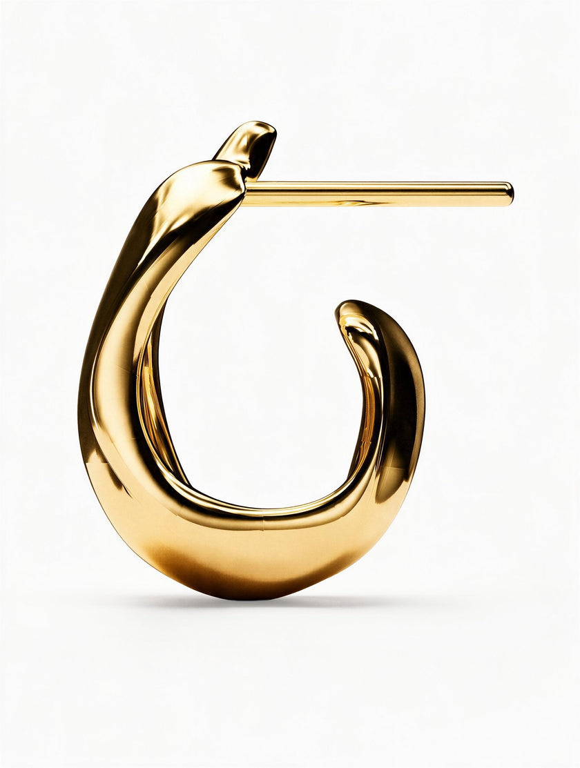 Orecchini a cerchio Milos Wave | Oro Vermeil