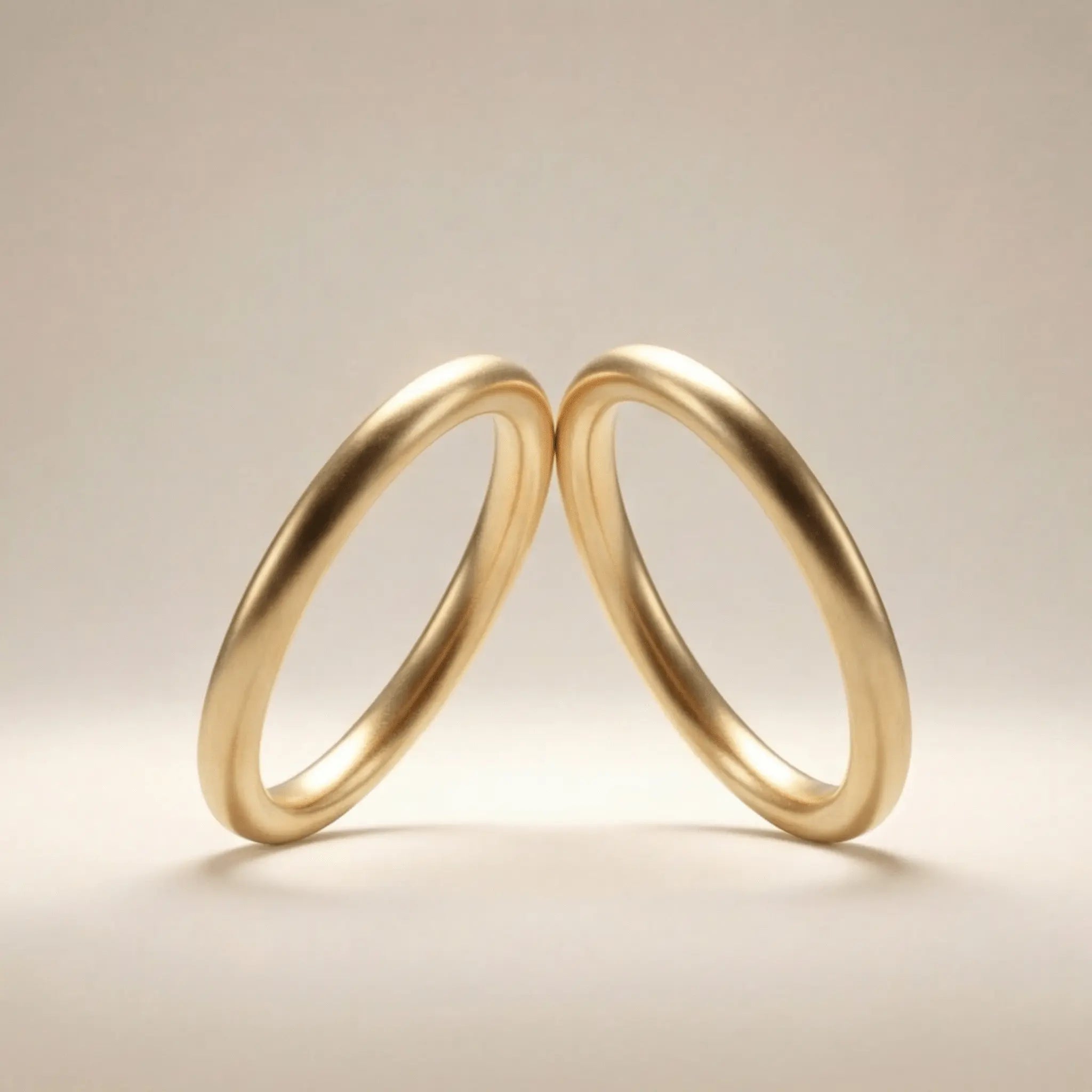 Slim Gold Wedding Band Set – Elara 2mm – 9ct/14ct/18ct Gold