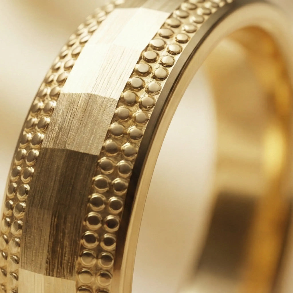 5mm Gold Wedding Band – Faceted Milgrain – 9ct/14ct/18ct Gold