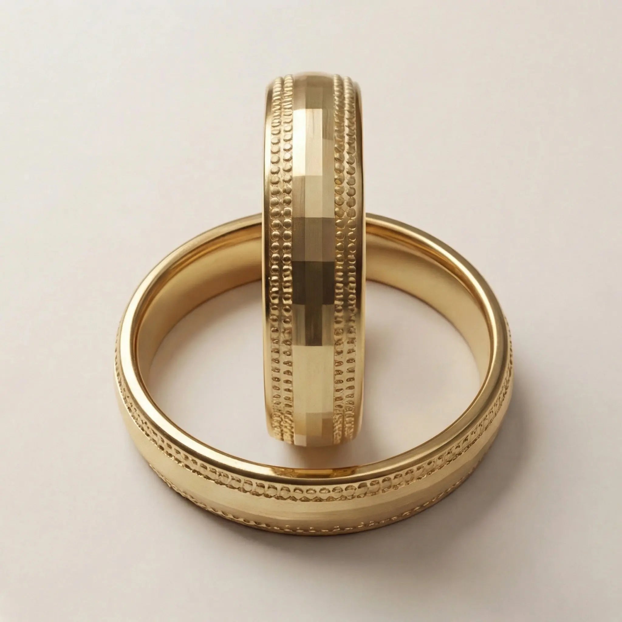 5mm Gold Wedding Band – Faceted Milgrain – 9ct/14ct/18ct Gold