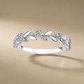 14ct/14K White Gold Natural Diamond Ring – Diamond Leaf 0.16ct