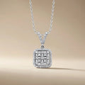 14ct/14K White Gold Natural Diamond Pendant – Square Cluster Diamond 0.36ct
