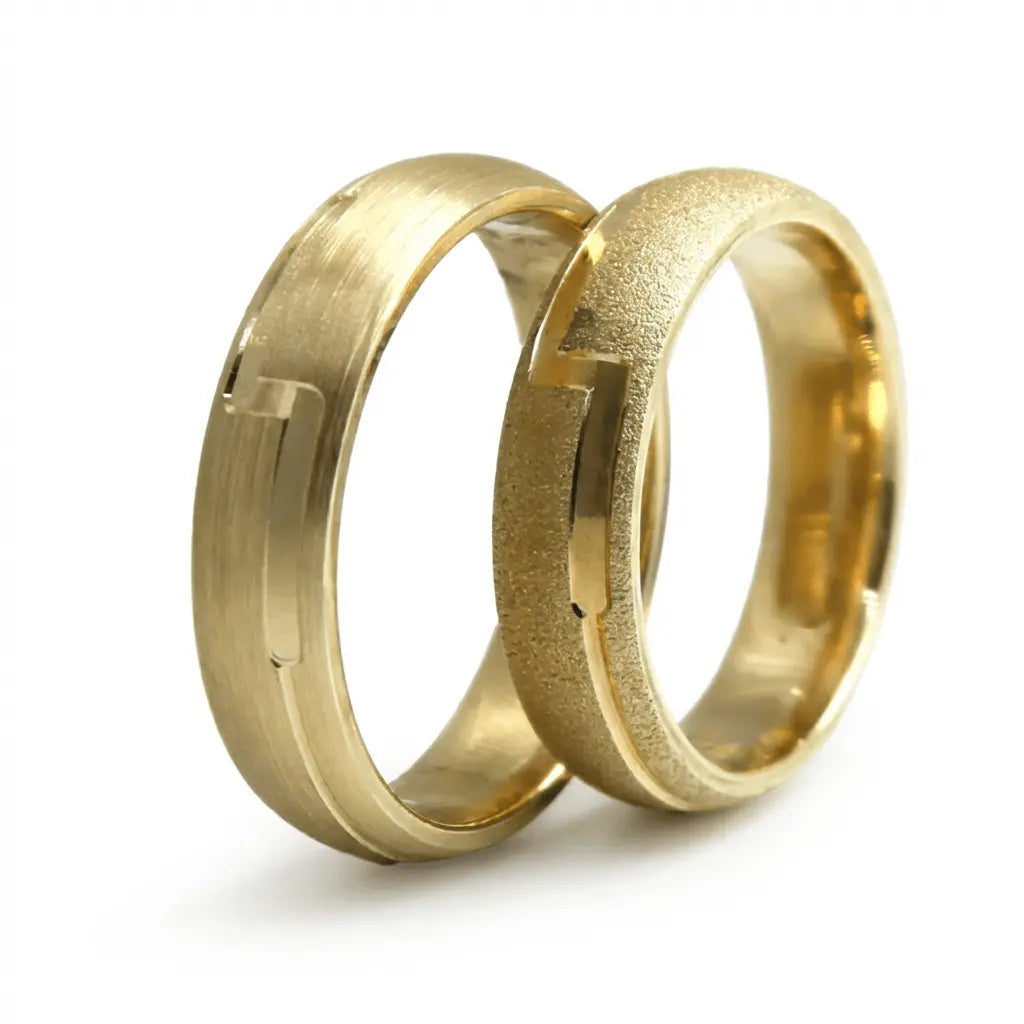 5mm Gold Wedding Band – Segment Satin Texture – 9ct/14ct/18ct Gold