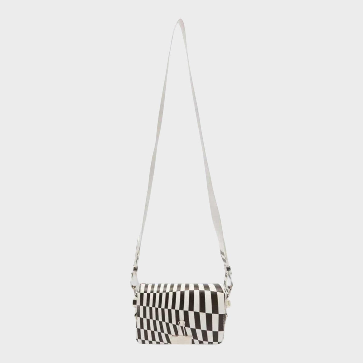 Optical Mini Flap Bag Black White