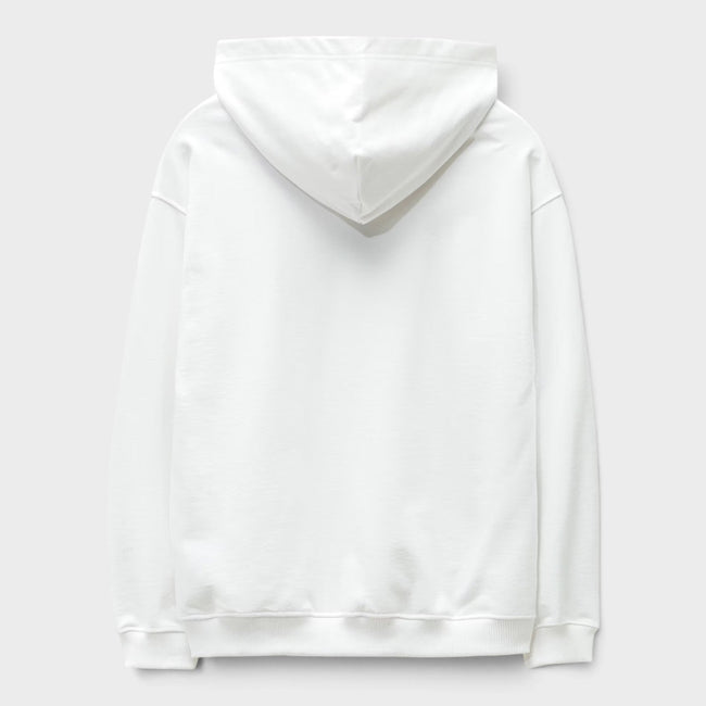 Frayed Logo Patch Hoodie White Red
