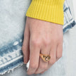 Medusa Enamel Signet Ring Gold