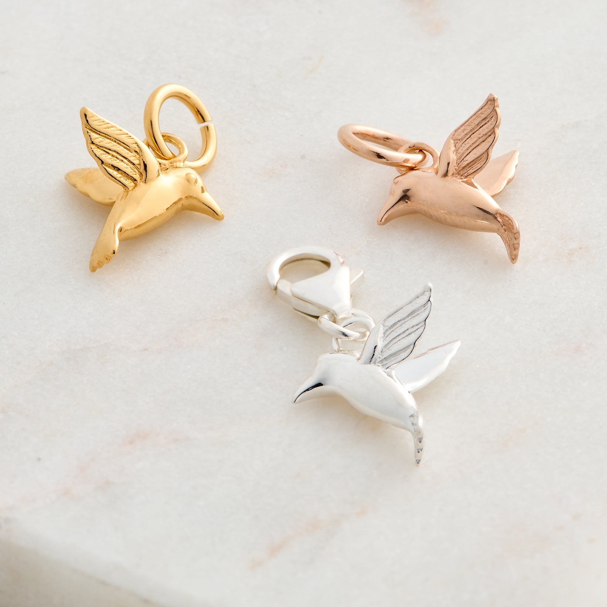 Hummingbird Silver Charm
