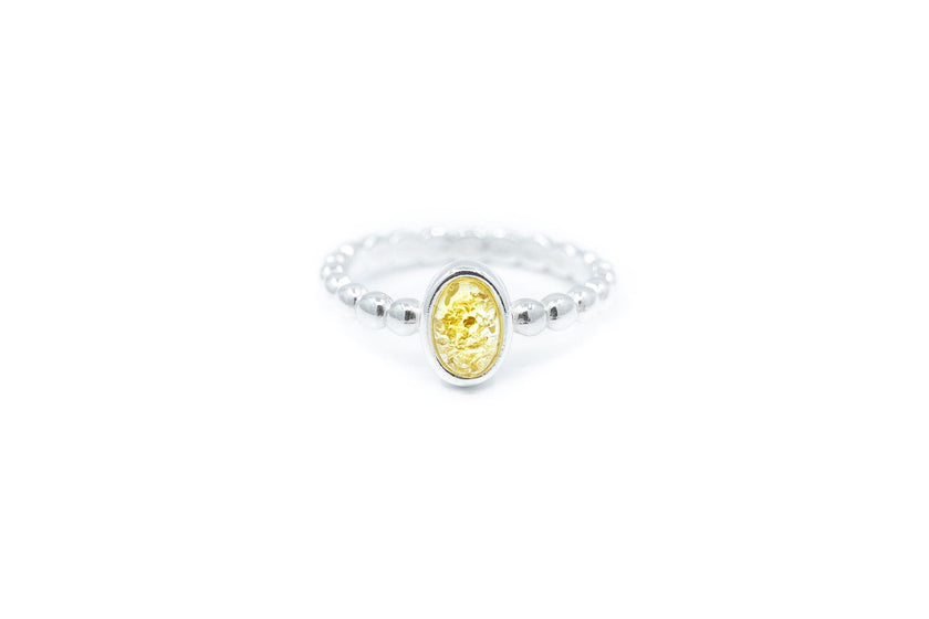 Yellow Amber Bubble Stacking Ring